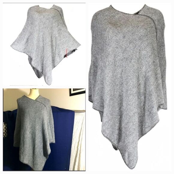 Fratelli Talli Gray Poncho Wool/Alpaca Blend - Picture 1 of 9